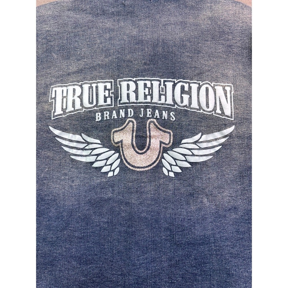 True Religion Georgia Denim Glitter Shirt Medium Cozy Fireside Wash 600529 NWT